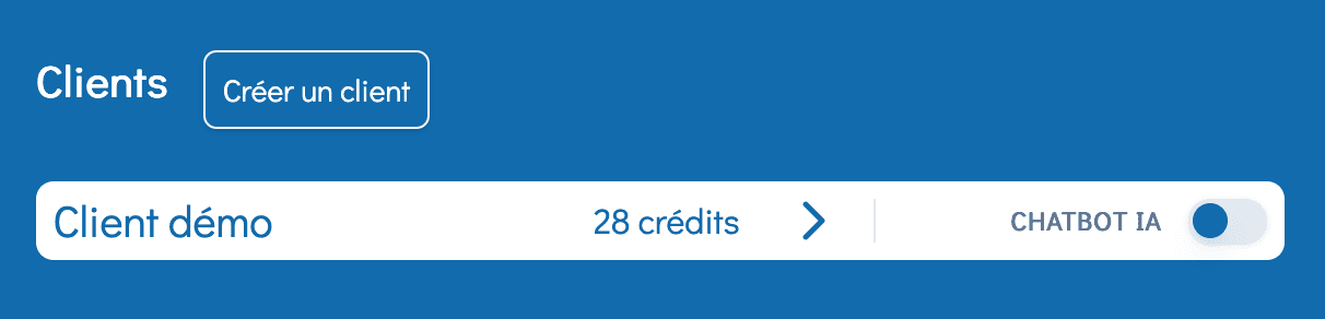 Activation du chatbot par client